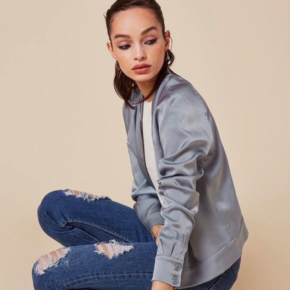 Reformation Satin Bomber Jacket